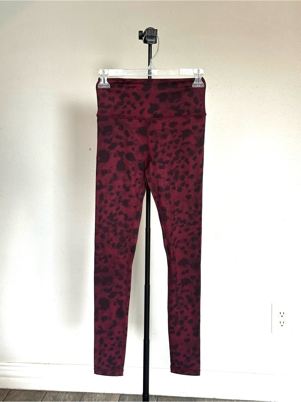 Active USA Burgundy Leopard Print Kids Leggings